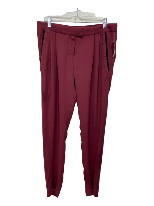 L.A.M.B. Size 8 Maroon Red Polyester Mid Rise Tapered pocket Pleated Pants Maroon Red / 8