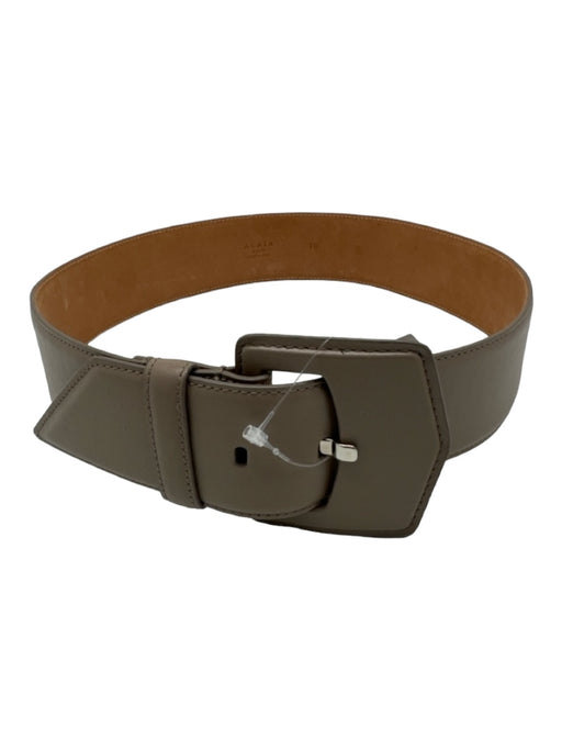 Alaia Gray Leather Wide Buckle silver hardware Belts Gray / 70