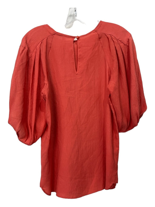 Calypso St. Barth Size S Orange Silk Round Neck Textured Raglan 1/2 sleeve Top Orange / S