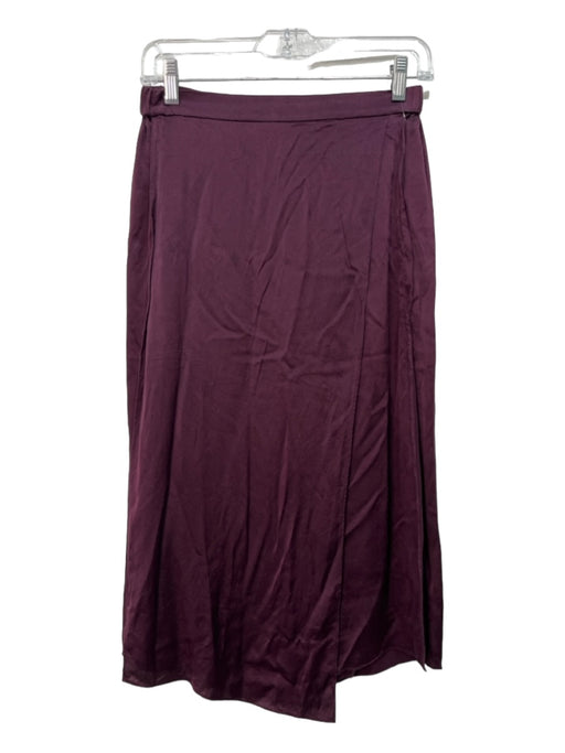 Vince Size S Purple Silk Paneled Tulip Front Elastic Back Skirt Purple / S