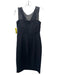 Vera Wang Size 10 Black Mesh Panel Sleeveless Back Zip Gathered Dress Black / 10