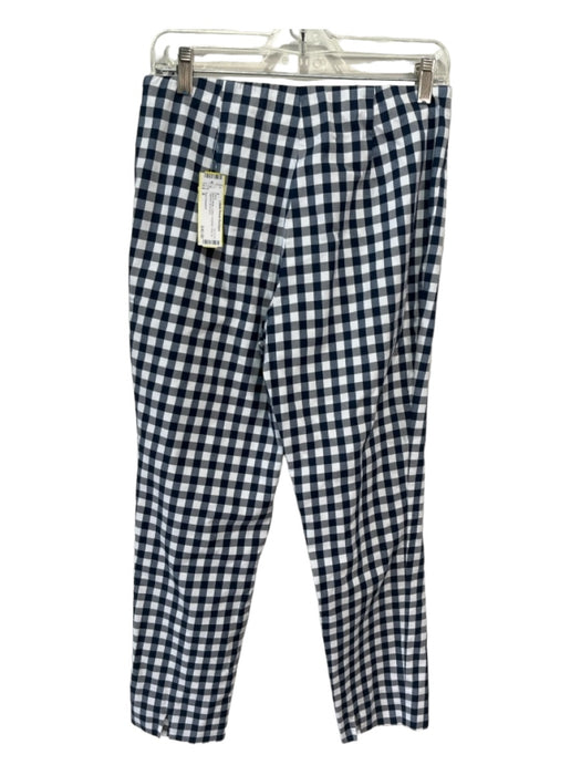 Sara Campbell Size 8 Blue & White Cotton Gingham Side Zip Tapered Pants Blue & White / 8