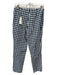 Sara Campbell Size 8 Blue & White Cotton Gingham Side Zip Tapered Pants Blue & White / 8