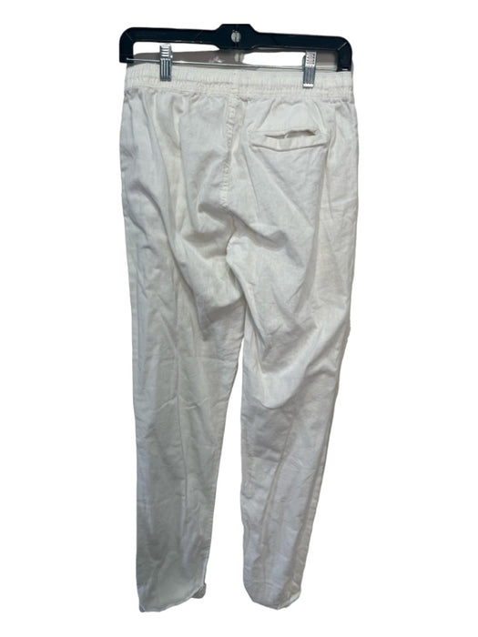 Onia Size S White COTTON & LINEN Elastic Drawstring Straight cuff Pants White / S