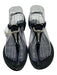 Gucci Shoe Size 36 Black Leather Silver Hardware Flip flop Slingback Sandals Black / 36