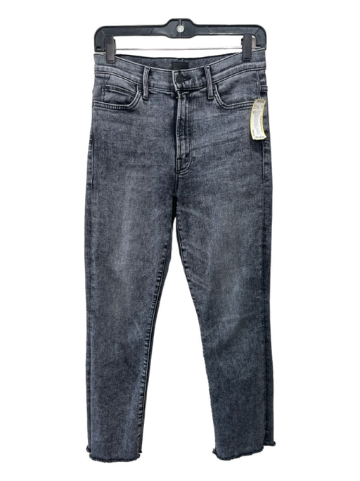 Mother Size 26 Gray Wash Cotton Denim High Rise Crop Raw Hem Straight Leg Jeans Gray Wash / 26