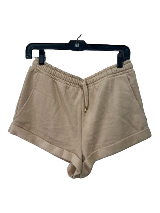 WeWoreWhat Size M Beige Cotton Elastic Drawstring Cuff Shorts Beige / M