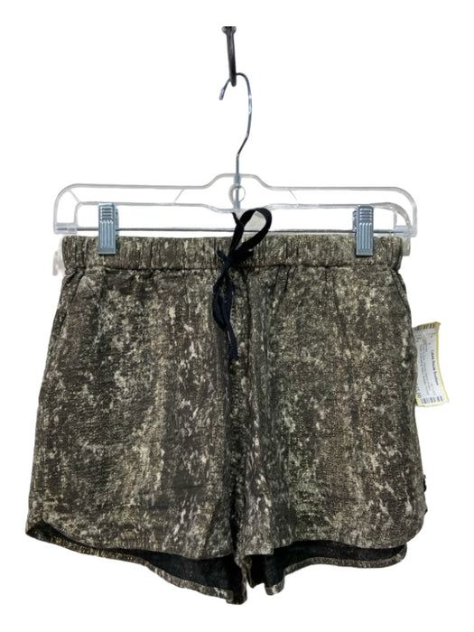 Scotch & Soda Size P Green & Gray Viscose Blend Printed Metallic Thread Shorts Green & Gray / P