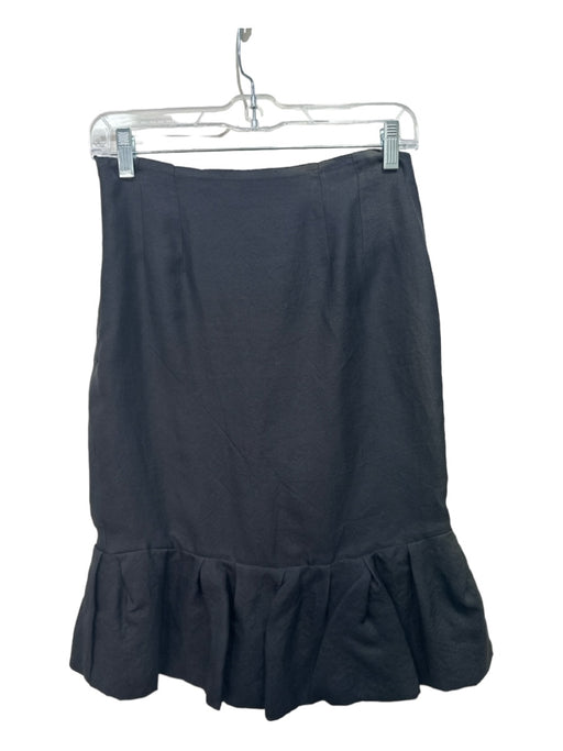 Lanvin Size Small Black High Rise Darted Peplum Pencil Skirt Black / Small