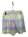 Lovers + Friends Size Medium White & Multi Viscose Box Pleats Plaid Shorts White & Multi / Medium