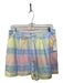 Lovers + Friends Size Medium White & Multi Viscose Box Pleats Plaid Shorts White & Multi / Medium