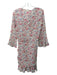 Veronica Beard Size S/M Pink, Blue, Cream Silk Long Sleeve Floral Ruched Dress Pink, Blue, Cream / S/M