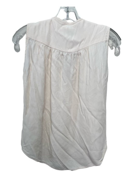 Rachel Comey Size Medium Cream White Sleeveless Ruched Split Neck Gathered Top Cream White / Medium