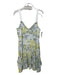 Cinq a Sept Size 12 White, Yellow, Green Print Silk Sleeveless Floral Dress White, Yellow, Green Print / 12