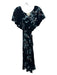 Cleobella Size XS Black, Blue, Pink Viscose Flutter Sleeves Floral Wrap Dress Black, Blue, Pink / XS