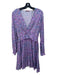 Scotch & Soda Size 36 Purple, Pink, Blue Viscose Long Sleeve Floral Ruffle Dress Purple, Pink, Blue / 36