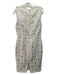 Lela Rose Size 6 Cream White Polyester Blend Sleeveless Abstract Floral Dress Cream White / 6