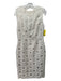 Lela Rose Size 6 Cream White Polyester Blend Sleeveless Abstract Floral Dress Cream White / 6