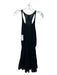 Misa Size S Black Rayon Sleeveless Racerback Elastic Waist Lace Trim Dress Black / S