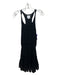 Misa Size S Black Rayon Sleeveless Racerback Elastic Waist Lace Trim Dress Black / S