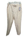 Oscar by Oscar de la renta Size 10 Beige & Red Linen Blend Pinstripe Pants Beige & Red / 10