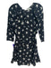 Realisation Size S Black & White Silk Star Print Open Back Long Sleeve Dress Black & White / S