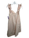 Piyama Size S Beige Cotton Ruffle Straps Shift Dress Above knee Cowl Neck Dress Beige / S