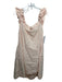 Piyama Size S Beige Cotton Ruffle Straps Shift Dress Above knee Cowl Neck Dress Beige / S