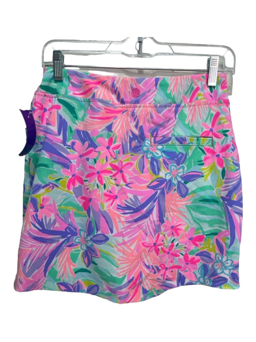 Lilly Pulitzer Size 0 Pink, Green & Purple Polyester Blend Elastic Waist Skort Pink, Green & Purple / 0