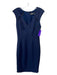 Zac Posen Size 2 Navy Viscose Blend Textured Paneled Sleeveless Sheath Dress Navy / 2