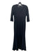 Teri Jon Size 4 Black Acetate Blend Beaded Lace 3/4 Sleeve floor length Gown Black / 4