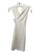 Michelle Mason Size M White Rayon Blend V Neck & Back Sleeveless Fitted Dress White / M