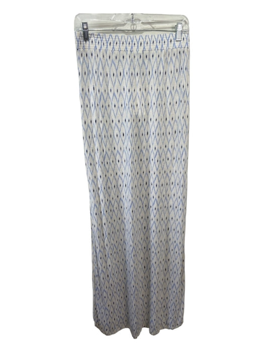 Joie Size S White & Blue Rayon Printed Elastic Drawstring Waist Maxi Skirt White & Blue / S