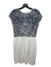 Reiss Size 8 Blue & White Acrylic Blend Floral Lace Sleeveless Layered Dress Blue & White / 8