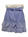 Parker Size 4 Blue & White Cotton Striped Ruffle Back Zip Tie Detail Skirt Blue & White / 4