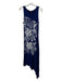 Desigual Size M Blue & White Viscose Floral Round Neck Sleeveless Maxi Dress Blue & White / M