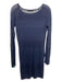 T Alexander Wang Size XS Navy Rayon Blend Sheer Round Neck Long Sleeve Dress Navy / XS