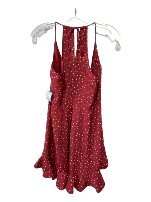 Lovers + Friends Size S Red & White Polyester Star Print Wrap Above Knee Dress Red & White / S