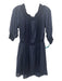 Alice + Olivia Size S Navy Viscose Off Shoulder Eyelet Embroidered Dress Navy / S