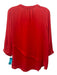 Crosby Size S Red Polyester Lace Up Neck 3/4 Sleeve Layered Top Red / S