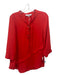 Crosby Size S Red Polyester Lace Up Neck 3/4 Sleeve Layered Top Red / S