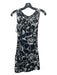 Diane Von Furstenberg Size 0 Black & White Silk Blend Floral Sleeveless Dress Black & White / 0