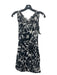 Diane Von Furstenberg Size 0 Black & White Silk Blend Floral Sleeveless Dress Black & White / 0