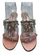 Beverly Feldman Shoe Size 6 Pink & Silver Satin Chandelier Open Toe Midi Pumps Pink & Silver / 6