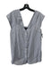 Theory Size L Blue & White Cotton Striped Button Up Sleeveless Top Blue & White / L