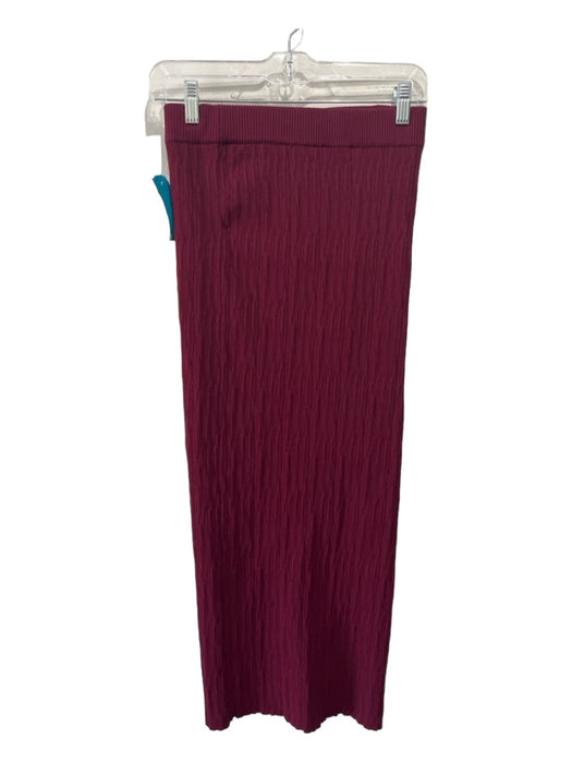 Current Air Size S/M Maroon Textured Elastic Waist Midi Skirt Maroon / S/M