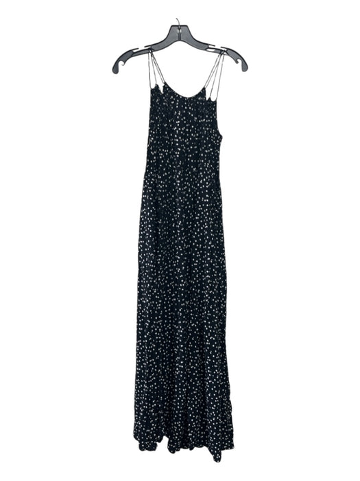 Maeve Size 6 Black & White Viscose Polka Dots Spaghetti Strap Wide Leg Jumpsuit Black & White / 6