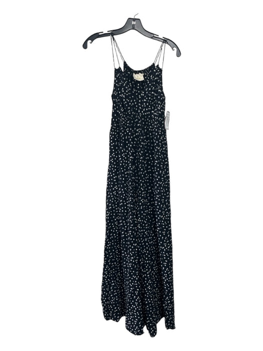 Maeve Size 6 Black & White Viscose Polka Dots Spaghetti Strap Wide Leg Jumpsuit Black & White / 6