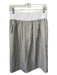 Myth Size 0 White & Gray Polyester Elastic Waist Smocked Detail Below Knee Skirt White & Gray / 0