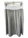 Myth Size 0 White & Gray Polyester Elastic Waist Smocked Detail Below Knee Skirt White & Gray / 0